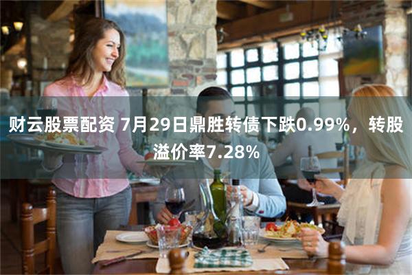 财云股票配资 7月29日鼎胜转债下跌0.99%，转股溢价率7.28%