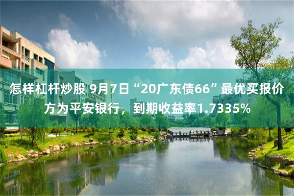 怎样杠杆炒股 9月7日“20广东债66”最优买报价方为平安银行，到期收益率1.7335%