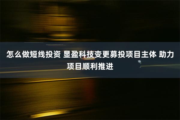 怎么做短线投资 显盈科技变更募投项目主体 助力项目顺利推进