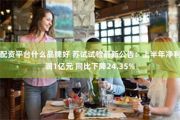 配资平台什么品牌好 苏试试验最新公告：上半年净利润1亿元 同比下降24.35%